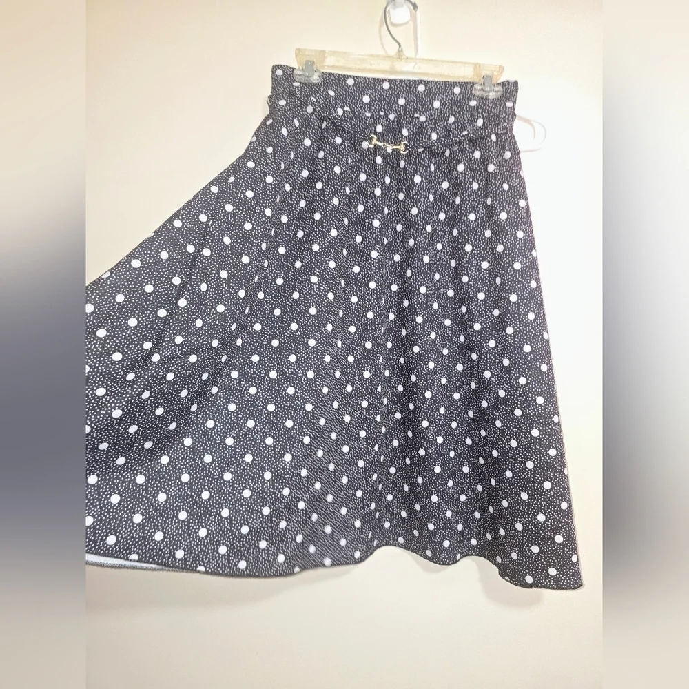 Plus Size Polka Dot Black and White Skirt - 3X/18